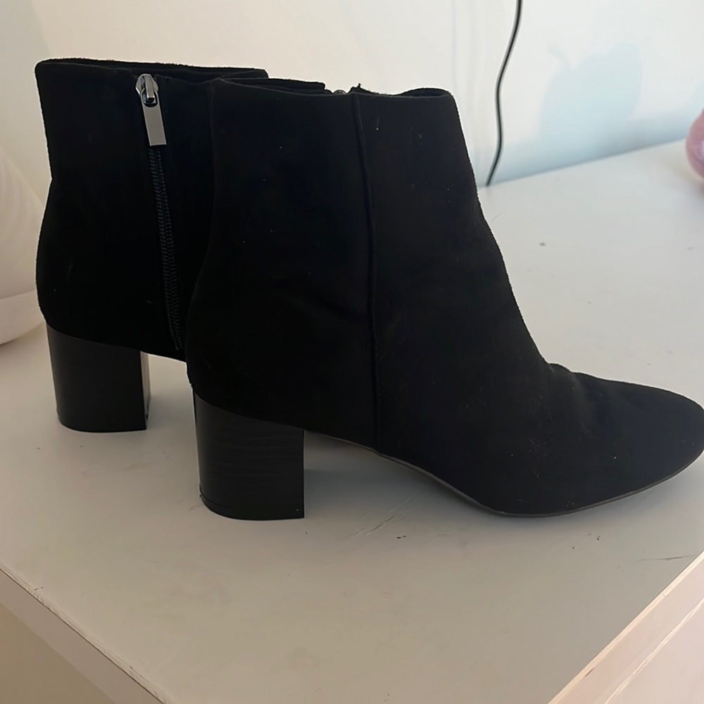 Black suede booties